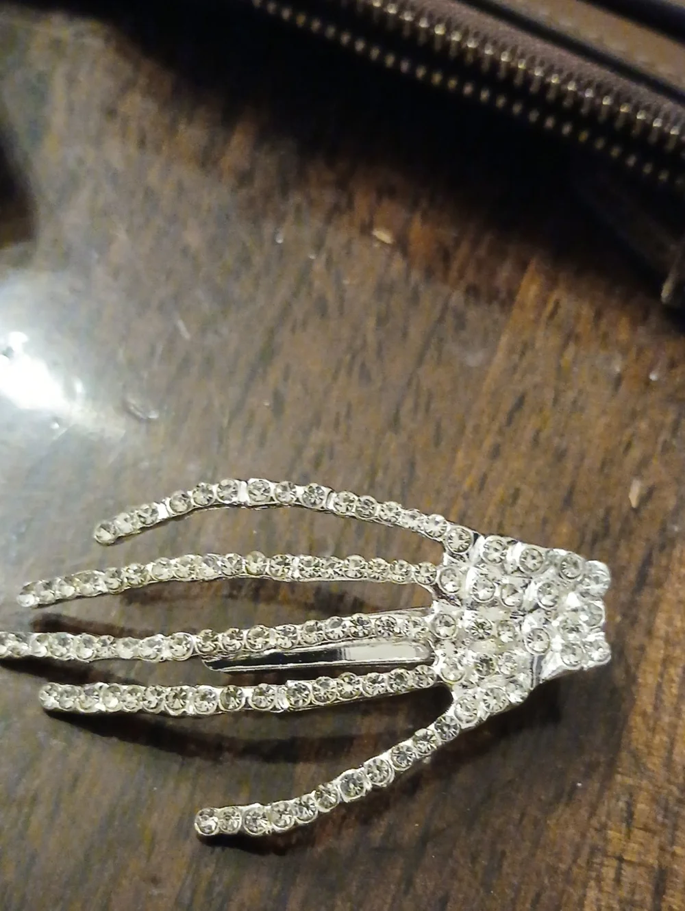 Crystal Rhinestone Hair Fork - Silver Sparkle